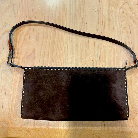 Salvatore Ferragamo brown suede bag